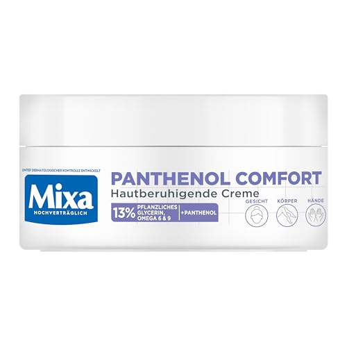 Mixa Hautberuhigende Creme für Gesicht, Körper und Hände, Bei trockener, zu Neurodermitis neigender Haut, Wundheilcreme gegen...