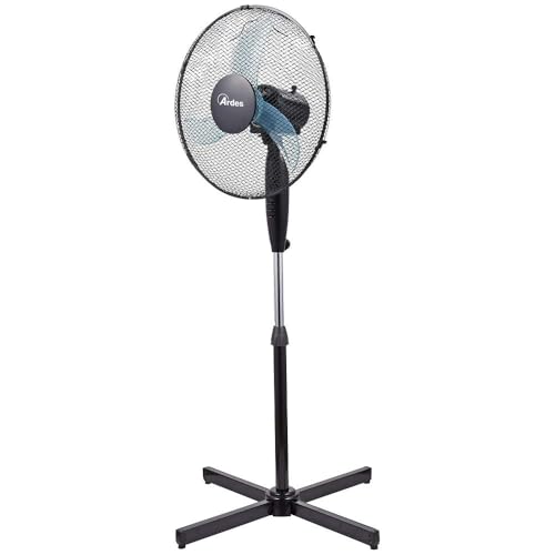 ARDES - AR5AM40P Ventilateur sur pied Puissant et silencieux, 3 pales de 40 cm, oscillant, réglable en hauteur et en inclinaison Ventilateur sur pied Ardes 3 Vitesses Penny