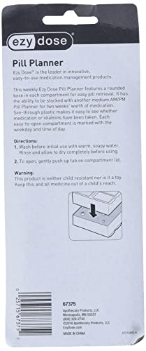 Image of EZY DOSE Weekly (7-Day) AM /PM Daily Pill Case, Medicine Planner, Vitamin Organizer, Fish Oil Holder, Supplements Container, Medium Compartments, 2 Times a Day, Color May Vary, BPA Free (Pack of 3)