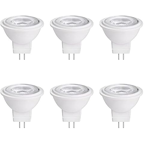 Makergroup MR11 Gu4.0 Bi-pin LED Light Bulb 3W 12VAC/DC Low Voltage LED Spotlights Warm White 2700K-3000K for Outdoor Landscape Lighting and Indoor Recessed/Track Lights 6pcs Cover