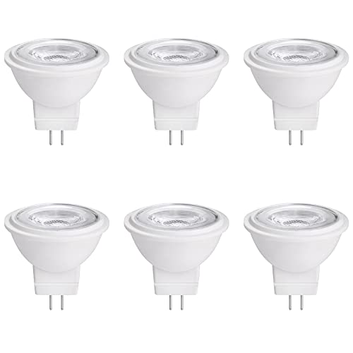 Makergroup MR11 Gu4.0 Bi-pin LED Light Bulb 3W 12VAC/DC Low Voltage LED Spotlights Warm White 2700K-3000K for Outdoor Landscape Lighting and Indoor Recessed/Track Lights 6pcs