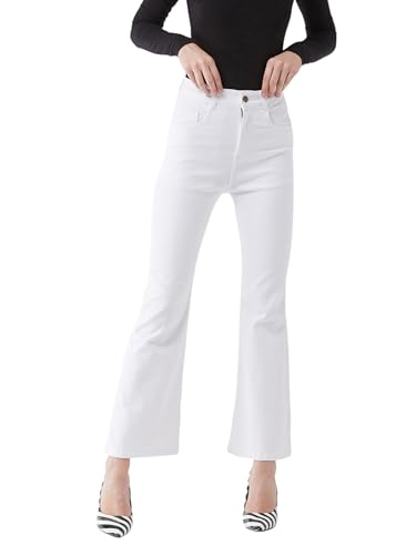 Image of Miss Chase Women's Wide-Leg High-Rise Regular-Length Stretchable Shaping Denim Jeans
