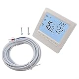 HomeVortex Digitaler Raumthermostat LCD-Controller, für Gaskessel, elektrische Wasser-Fußbodenheizung, 5 + 2 programmierbare Sprachsteuerung, Kindersicherung, Frostschutzfunktion (elektrische