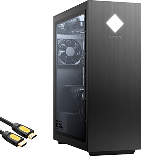 HP OMEN Gaming Desktop, Intel Core i5-10400, GeForce GTX 1660 Super 6GB, 32GB RAM, 512GB SSD+1TB HDD, USB-C, HDMI DP DVI, RJ-45, Mytrix HDMI Cable, Win10 w Wired Keyboard and Mouse