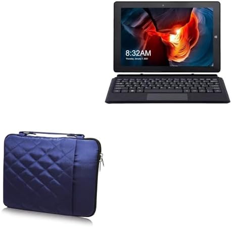 BoxWave Case Compatible with AWOW AiBook 2 in 1 Laptop Touchscreen (10.1 in) - Quilted Carrying Bag, Soft Synthetic Leather Cover w/Diamond Design - Navy image 3
