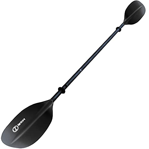 Hardcore Water Sports 185 cm. Kayak Paddle Curved Blade 2-pc with Aluminum Shaft (Black)