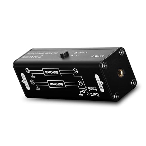 POENVFPO 3,5 Mm Hum Eliminator Uppnår Integritet, Flexibel Lägesväxling, Universella Kompatibilitetssystem, med Förstklassigt Legeringsmaterial för Mikrofoner, Mixare, Förstärkare och DJ-utrustning,