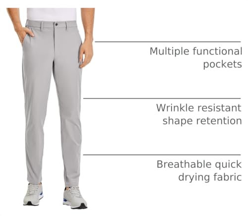 Image of CRZ YOGA All Day Comfy Golf Pants 28 inch /30 inch /32 inch /34 inch /36 inch | Decent Stretch, Wrinkle-Resistant, Casual, Slightly Tapered Leg, Flat Front, Pockets, Trousers for Men