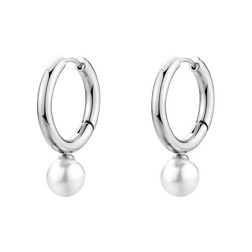 Boucles d'oreilles femme Brosway Perfect BPC62 en acier et perles blanches