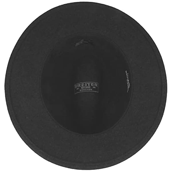 Outdoor vilten hoed, trekking-hoed, wollen hoed van 100% wol, waterafstotend en opvouwbaar, met lederen garnituur, voor heren en dames