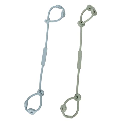 Image of Toy Safety Straps, Socub Silicone Adjustable Baby Pacifier Teether Straps, 2pcs Toddler Toy Bottle Harness Straps for Strollers, High Chair, Cribs, Bags, BPA Free, Sage, Ether