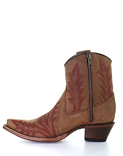 Corral Boots Circle G Ladies Sand Embroidery and Zipper Ankle Boot L5703 (numeric_6_point_5)3
