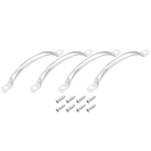 uxcell Stainless Steel Door Pull Handles, 4Pcs 120mm/4.72" Long Door Handle with Screws Cabinet Drawer Hardware Handles Pulls