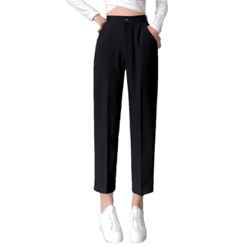 Women's Spring Summer Thin Harem Pants High Waist Draping Casual Office Lady 9-Point Trousers