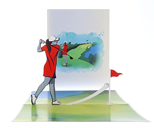 Igifts And Cards Women’s Golf Pop-Up Card – Celebrate Her Swing With Style – Birthday, Thank You, Retirement – For Female Golfers, Coaches, Moms, Girlfriends – 6' X 8'