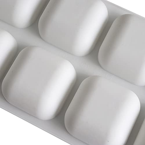 8-Cavity Square Pillow Silicone Cake Mold, Chocolate Mousse Mold, Ice Cream Jelly Pudding Dessert Bread Mold, Handmade Soap Mold #TOP7