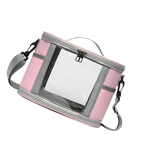 Whtkoph Bird Carrier Bag Guinea Pig Carrier Shoulder Bag Small Birds Outgoing Bag for Chinchilla, Pink L