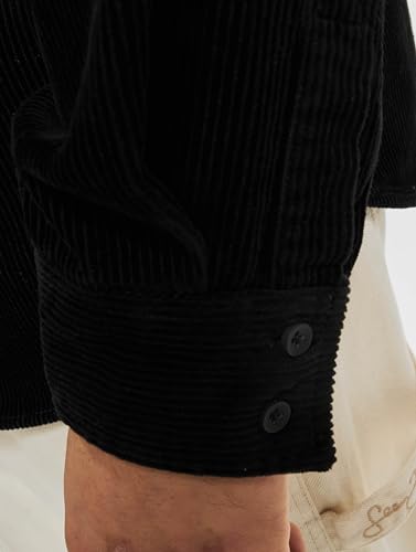 Brandit Corduroy Classic Shirt Long Sl, Uomo, Black, S - 4