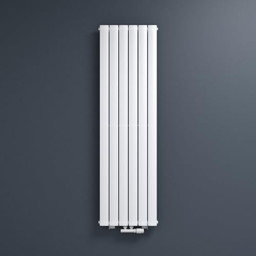 Mai & Mai Radiateur à Eau Chaude Mural Chauffage Central 160x46cm Radiateur Blanc Vertical en Acier FV
