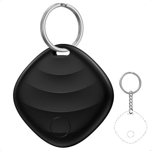 Key Finder, Bluetooth Tracker Locator Pairs with Apple Find My (iOS only), Item Finder for Keys,Wallet,Pets,Bag,Backpack and Suitcase, 400ft Range Smart Tracker Tags, Compatible with iOS, Black 1Pack