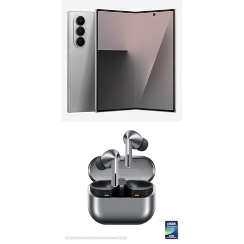 Image of Samsung Galaxy Z Fold7 256GB Unlocked AI Smartphone, Silver Shadow w / Galaxy Buds 3 Pro AI True Wireless Bluetooth Earbuds, Silver