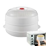 Genérico Vaporera De Verduras para Microondas con Tapa Y Bandeja | Vaporera De Patatas para Microondas,Recipiente para Calentar Comidas Cocinar Pasta Maíz Patatas Carne