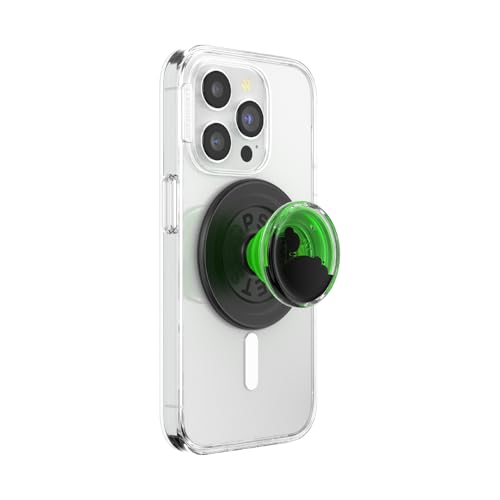 Image of PopSockets Phone Grip for MagSafe, Magnetic Holder, Phone Stand, Neon Green - Tidepool Lava Lamp Absinthe