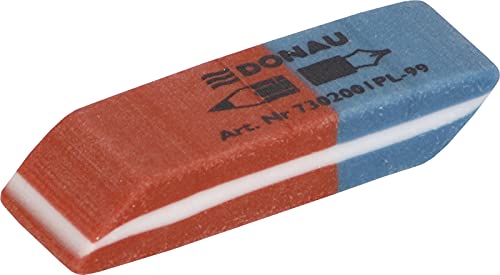 Goma de borrar DONAU 7302001PL-99 azul y rojo pack de 80 unidades para colegios