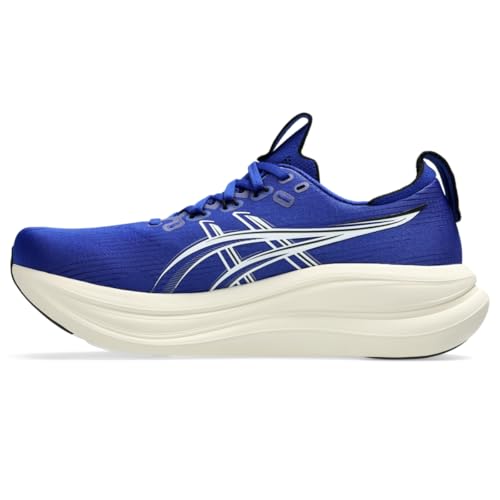 Image of ASICS Men's Gel-Nimbus 28 Running Shoes, Prussian Blue /Cream, 7