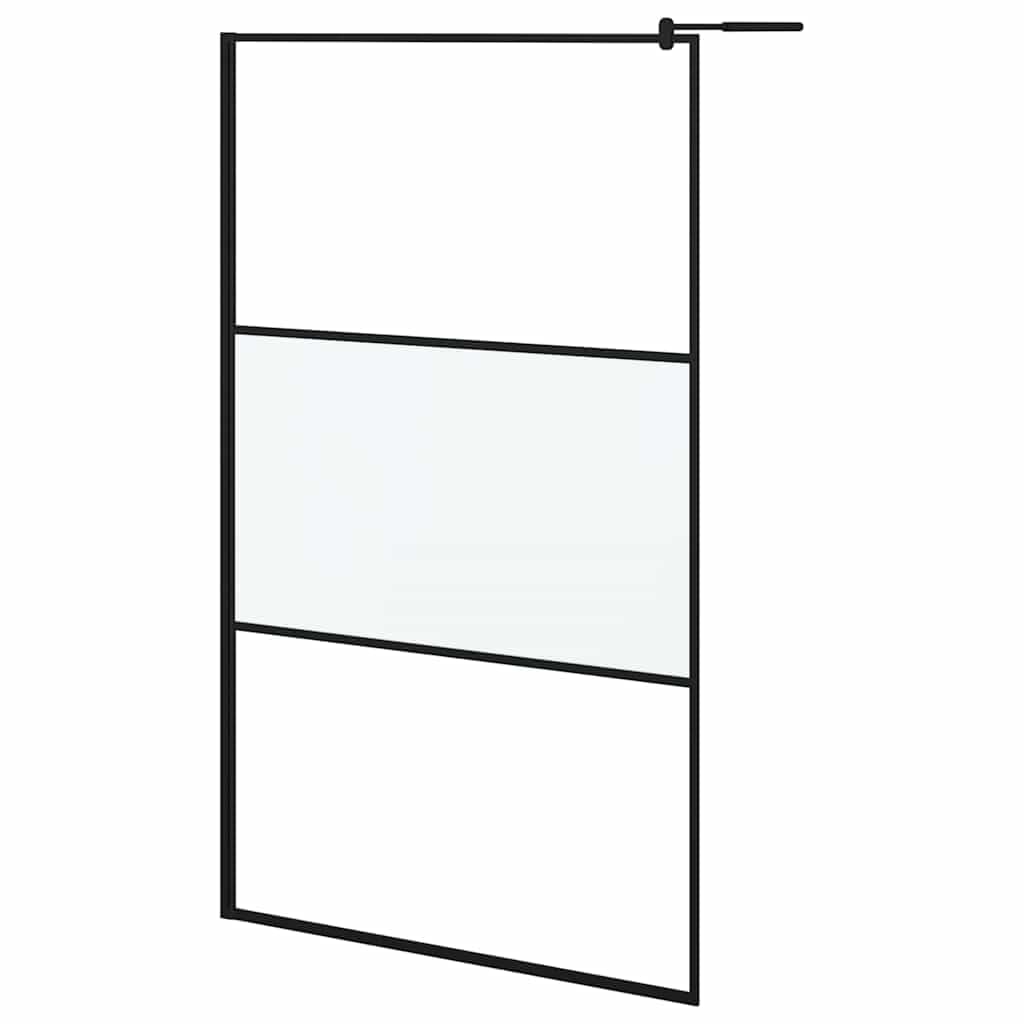Parete doccia Walk-In 115 x 195 cm, vetro ESG, nero