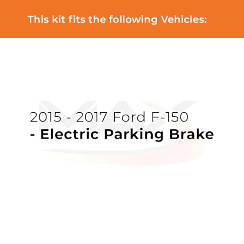 Image of Max Advanced Brakes Rear Brake Kit Compatible With 2015 2016 2017 Ford F150 Electric Parking Brake Replacement Premium OE Disc Brake Rotors and Ceramic Brake Pads