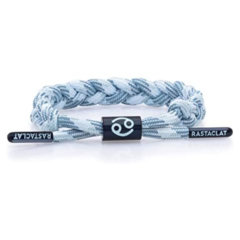 Rastaclat Braided Bracelet for Men and Women - Zodiac (Cancer) Blue/Light Blue Bracelet | Adjustable Stackable Bracelet Braided by Hand (Small/Medium) Cover