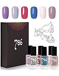 786 Cosmetics Asia-Inspired Nail Polish Set - 6 Full Size (12 mL) Nail Polishes, Dusty and True Purple Nail Polish, Grey Nail Polish, Deep and Light Pink Nail Polish, Sky Blue Nail Polish