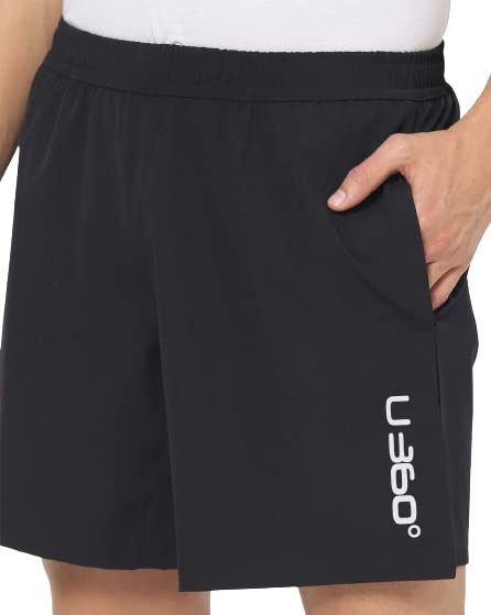 u360 Solid Men Sports Shorts, Boxer Shorts, Regular Shorts, Casual Shorts, Gym Shorts, Running Shorts (Black-1-M)-picture-10
