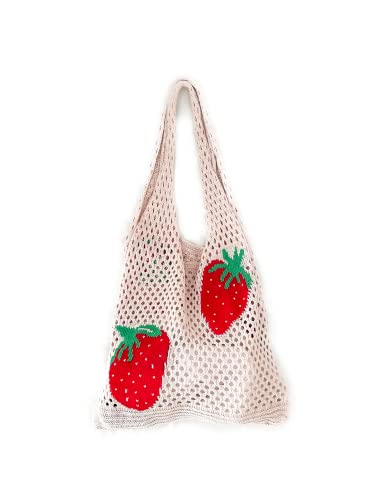 Cute-Strawberry-Pattern-Tote-Bag-Crochet-Tote-Bag-Shoulder-Bag-Handbags-Knitting-Bag-Aesthetic-Handmade-Weaving