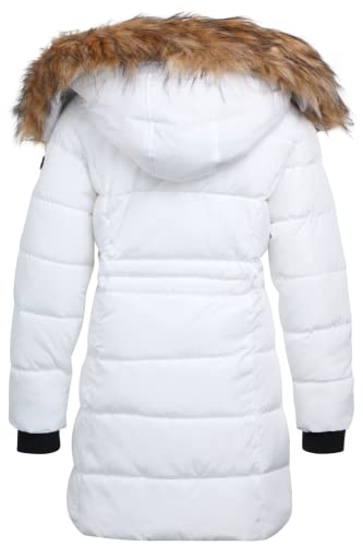 Dkny Girls' Winter Jacket - Bubble Puffer Parka Coat With Fur Trim Hood (Size: 7-16), Size 7/8, Off White #TOP5