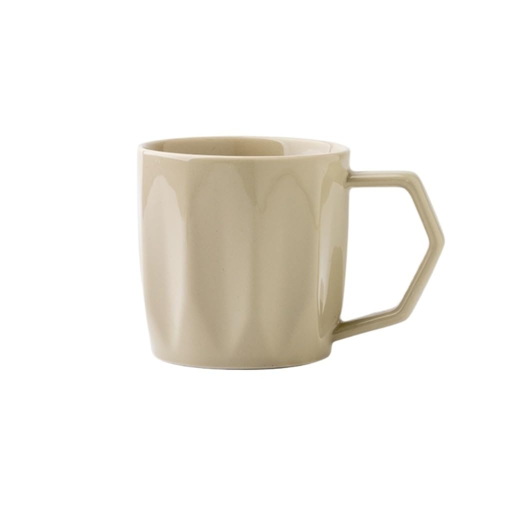 ENGENDER Tazas Cafe Taza Retro con Espejo Y Patrón De Diamantes, Taza De Café, Taza De Cerámica De Nicho Mug Cups(A)