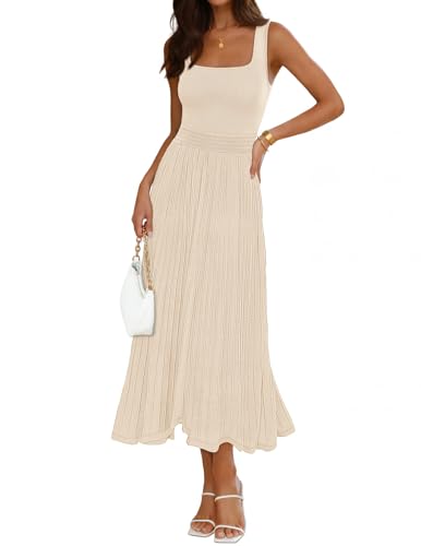 wide midi dress Taupe Ribbed Midi Dress