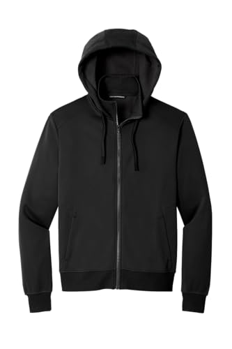 Port Authority Giacca con cappuccio in pile liscio F814, Nero scuro, Small