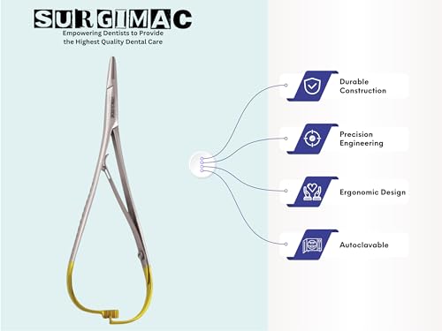 Image of SurgiMac Mathieu Pliers, 5.5 inch (14cm), Needle Holder Driver, Ligature Separator Placer, Orthodontic Pliers, Lace Back Tightener