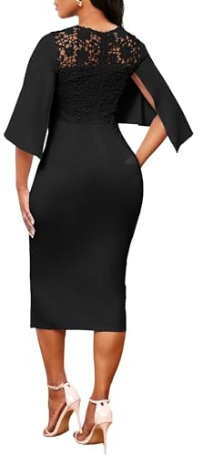 MOJICK Vintage Dress for Women Elegant Bodycon Short Sleeve Party Club Cocktail Pencil Dresses4