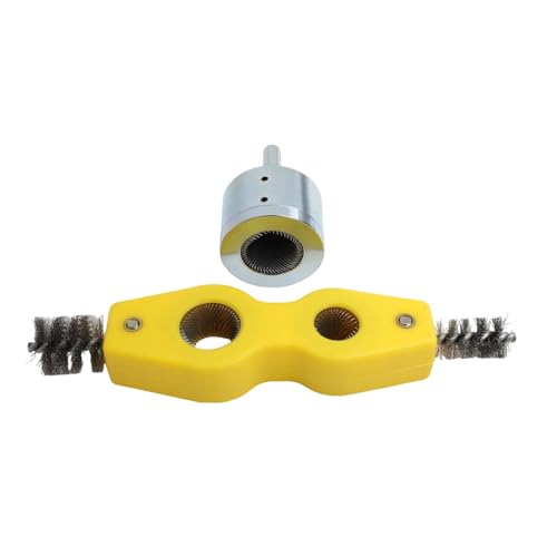 Kit de brosses de nettoyage pour tuyaux en cuivre 15 mm 22 mm en acier inoxydable tige hexagonale pour plomberie, soudage, élimination de la rouille (15 mm + 22 mm)