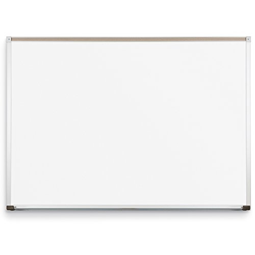 Best-Rite Classroom Deluxe Porcelain Steel Dry Erase Whiteboard, 4 x 10 Feet Magnetic Markerboard With Aluminum Trim & Map Rail (202AK-25)