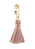 LEBOLE MAISON ORECCHINO SINGOLO OTTONE CAMPANELLA CON NAPPA ROSA
