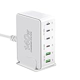 PD充電器 USB充電器 合計140W type-c急速充電器【PD 3.0、PPS、QC4+対応/6台同時充電/単ポート100W】USB-C*4&USB-A*2 スマホ PSE認証済み Macbook Pro/iPhone 15/14/Galaxy/AndroidノートPC スマートフォン タブレットなどその他機器対応(ホワイト)