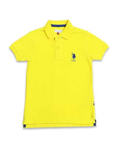 Image of U.S. Polo ASSN. Knitted Boys Polo T-Shirts - Soft Cotton Fabric, Ribbed Polo Collar, Regular Fit T Shirt for Kids