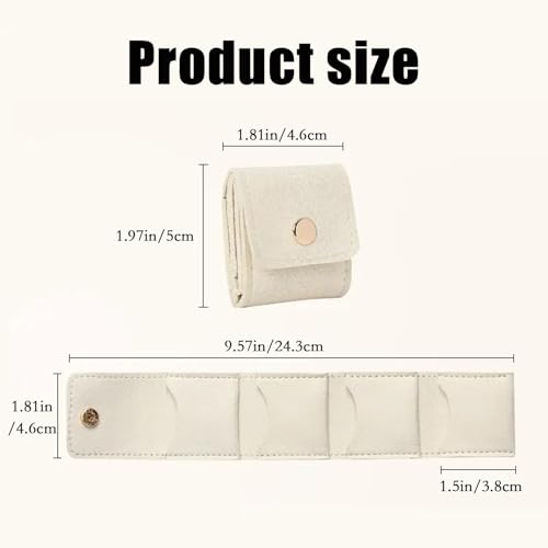 Mini Travel Jewelry Bag, Mini Jewelry Travel Rol Case with Buckle, Ring Box Organizer, Foldable Portable Organizer Pouch with Buckle Closure for Earrings,Rings & Necklaces (3 PCS Mix)2