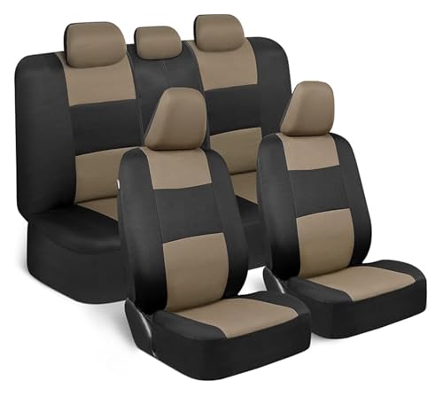 Housses de siège voiture protection complète beige pour banquettes divisées