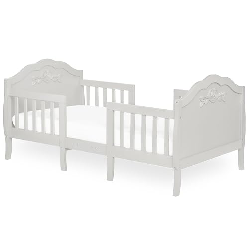 SweetPea Baby Rose 3-in-1 Convertible Toddler Bed in Platinum, Greenguard Gold Certified, JPMA Certified, Safety Rails, Made of Sustainable New Zealand Pinewood