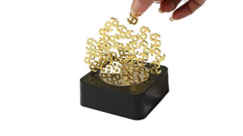 Aryellys Magnetic Sculpture, Dollar Sign Money Magnetic Toys with Mirror Base, Magnetic Desk Toys, Magnet Toys for Adults, Stress Relief Toys Desk Gadgets